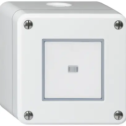 Contatto pulsante AP robusto IP55 2P bianco illuminato 
