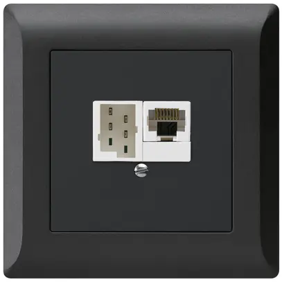 Boîte ENC kallysto.line 1×RJ45u+1×TT83 noir 