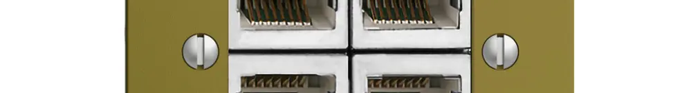 Prise ENC 4×RJ45/s 4P sép.EDIZIOdue olive ITplus 