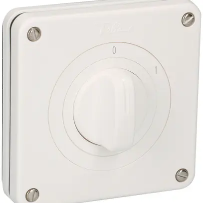 UP-Ausschalter NEVO, 20A, 1P, 87×87mm, 60°, 0-1, weiss 