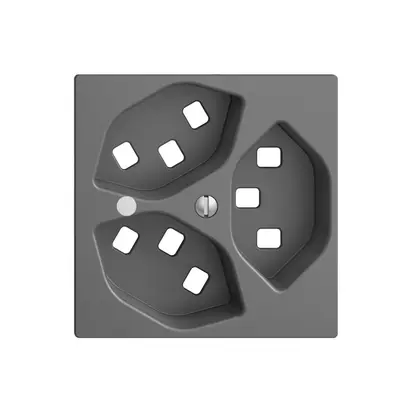 Kit frontal EDIZIOdue gris foncé 60×60mm 3×T23, lentille, 