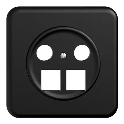 Kit d.recouvrement ENC Sdue QMI, p.prise multimédia, p.2×RJ45 Keystone noir 