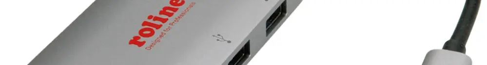 USB Hub ROLINE, USB-C → 3×USB-A (USB 3.2 Gen1), 1×USB-C PD, 5Gbit/s, alluminio 