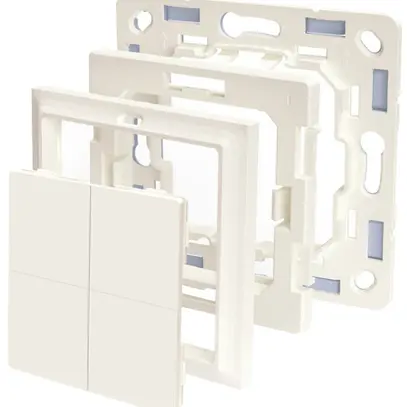 Émetteur mural AP Shelly BLU Wall Switch 4+ Adapter Gira/Merten 4can BLE blanc 