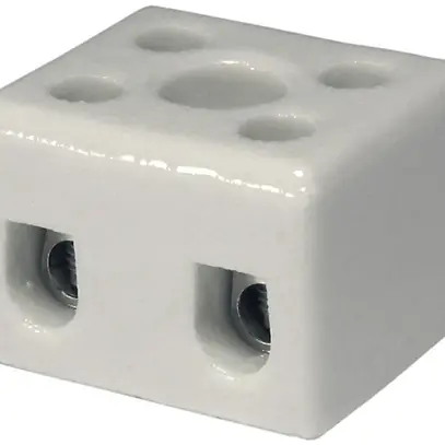 Morsetto porcellana 2.5mm² 2L 1foro di fissaggio 