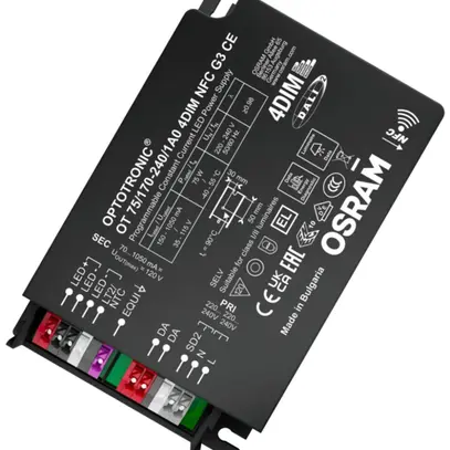 Alimentazione LED Osram OT 75W 35…115V 150…1050mA DALI 123×79×33mm 