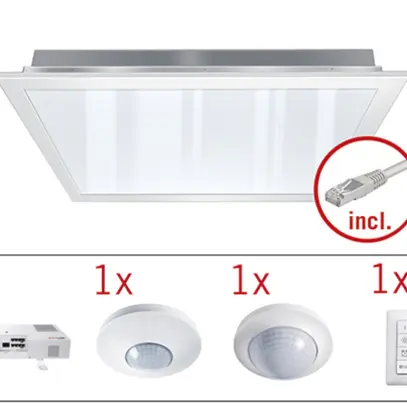 Jeu luminaires LED INC ESYLUX EDUCATION-SET CELINE 9 pcs HCL 625 DDP OP 8TW ELC 