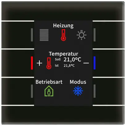 Appareil de contrôle KNX ENC MDT BE-GT2TS.02S 6t/6a écran temp.verre noir 