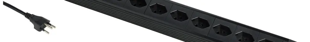 Presa multipla PRINCIPIO 9×tipo 13 orizzontale cavo 2m interruttore nero 