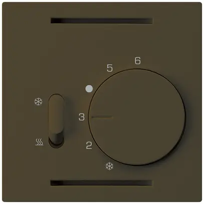 Frontplatte Hager kallysto, für Thermostat mit Schalter Heizen/Kühlen, braun 