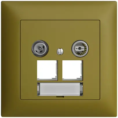 Presa multimedia ENC EDIZIOdue FMI EASYNET 4dB, p.2×RJ45 S-One, olive 