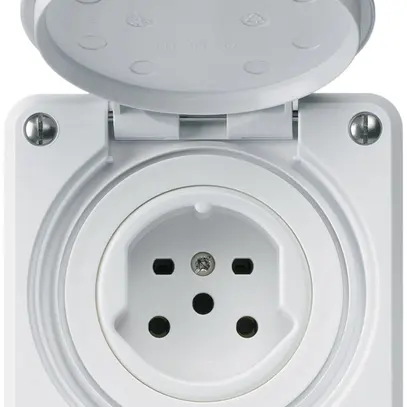 Prise ENC HA robusto type 15 avec bornes enfichables avec couvercle blanc 