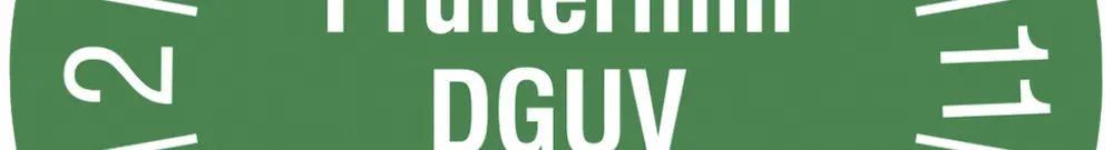 Targhetta di controllo CIMCO "Nächster Prüftermin DGUV V3 2022" Ø20mm verde 