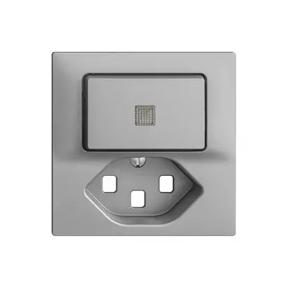 Kit frontale EDIZIOdue silver 60×60mm T23 con lente 