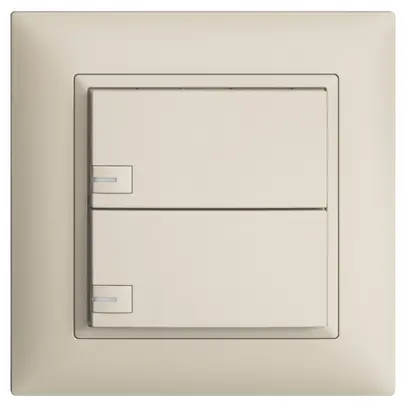 Poussoir KNX RGB ENC EDUE FMI, 250mW, LED RGB, 2×poussoir, comm.1×touche, crema 