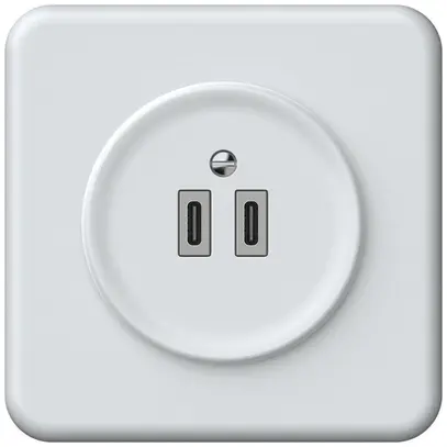 Presa di carica USB INC origin 2×USB-C 3000mA 5V bianco 