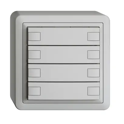 Poussoir KNX RGB AP EDUE, 250mW, s.LED, 4×poussoir, comm.2×touches, grc 
