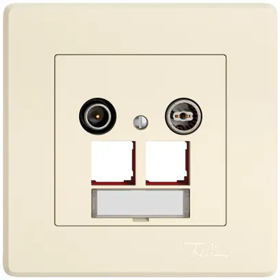 Presa multimedia INC TV-R EDIZIO.liv SNAPFIX® EASYNET p.2×RJ45 S-One 19dB cr 