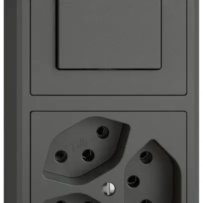 Combinazione AP EDIZIO.liv SNAPFIX® 2×1 140×74mm schema 3/1L+3×T13 grigio scuro 