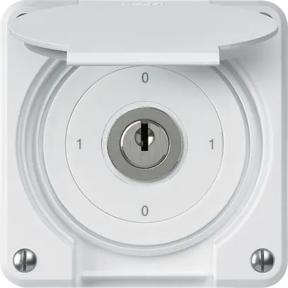 Interruttore a chiave INC robusto IP55 con copertura S0/2P bianco combinazione 