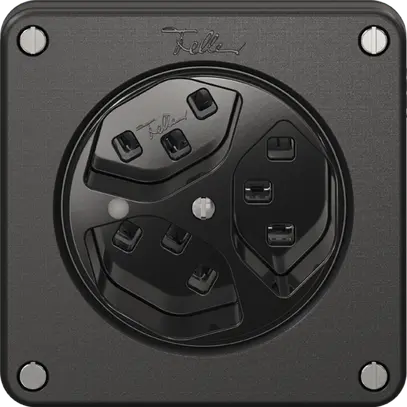 Prise NEVO, 3×T23, a.LED, noir 