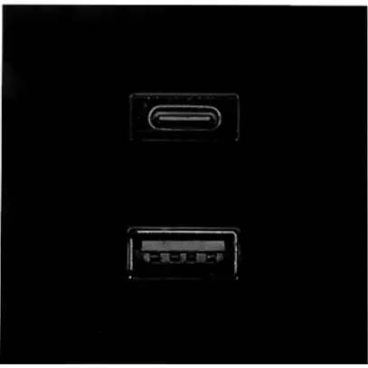 Prise de charge USB INC Shelly USB Charger 1×USB-A 1×USB-C 3000mA 5…12V noir 