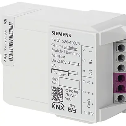 Attuatore-variatore KNX INS Siemens 2×uscita 1380W 6A interfaccia 1-10V IP20 