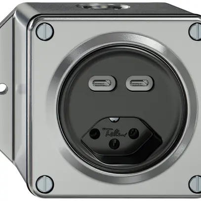 Prise de charge USB AP ELEMENT 2×USB-C 3000mA + 1×T13 aluminium 