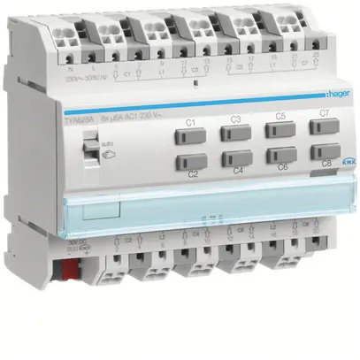 Actionneur pour stores KNX Tebis 230V octuple 