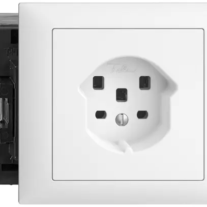 Prise INC EDIZIOdue T25 16A blanc 53mm Snap avec bornes enf. 
