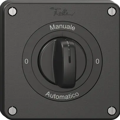 Interruttore rotativo NEVO N.CO 2/1 L c.manopola KS 0-Manuale-0-Automatico nero 