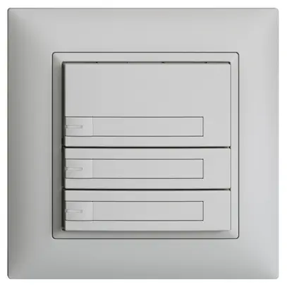 UP-KNX-Taster RGB EDUE FMI, 250mW, m.RGB-LED, m.Papier, 3×Taste, 1×Tastenb., hgu 