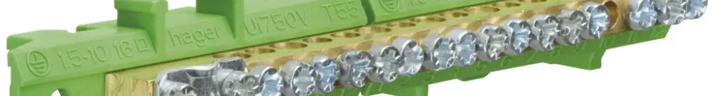 Sbarretta con morsetti di protezione Hager 1×25/8×16/8×10mm² 