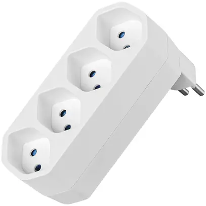 Mehrfachstecker LINE 4×T13 drehbar 320° 10A 230V IP20 weiss 