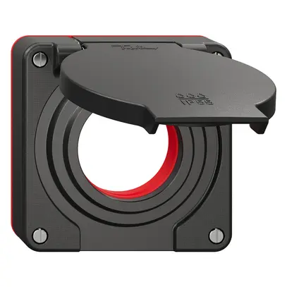 Coperchio con coperchio ribaltabile NEVO Ø42mm IP55 ne (guarn.ro) 