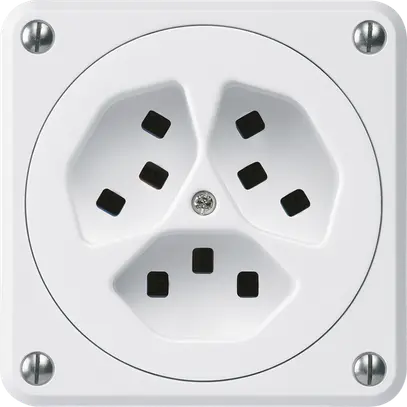 Presa Hager robusto, 3×T23, A, bianco 