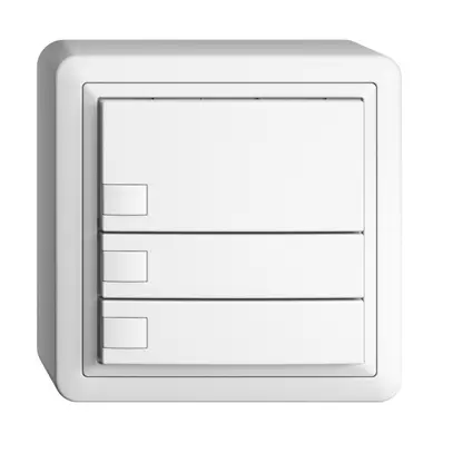 Poussoir KNX RGB AP EDUE, 250mW, s.LED, 3×poussoir, comm.1×touche, bc 