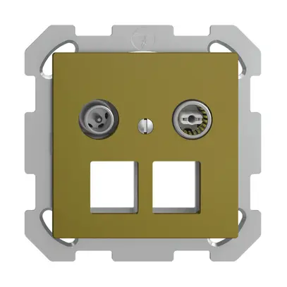 Presa multimedia 15dB INC Edue FM, presa di passaggio, p.2×RJ45 Keystone, olive 