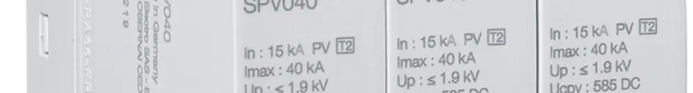 Parasurtension Hager SPD 3P 15kA DC TN-C-S Imax 40kA Up 1.9kV photovoltaïque 