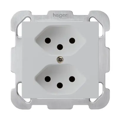 Presa INC kallysto 2×T13 grigio chiaro protezione bambini piastra di fissaggio 