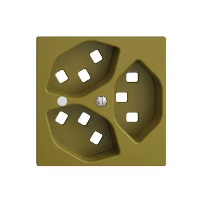 Kit frontal EDIZIOdue olive 60×60mm 3×T23, lentille, 