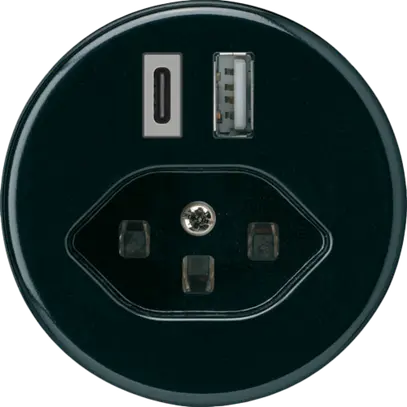 USB-Ladesteckdose basico 18W PD 1×Typ A 1×Typ C Typ 23 schwarz 