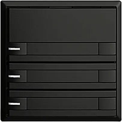 Poussoir ENC KNX 3× EDIZIOdue noir RGB avec LED avec insert papier 