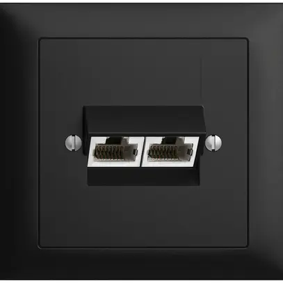 Presa INS 2×RJ45/s 4P sep. EDIZIOdue nero ITplus 