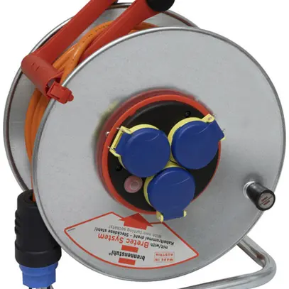 Enrouleur de câble Grant SK + Bretec 290 Ø290mm 33m 3×1.5mm² 3×T13 acier gris 