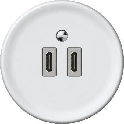 Presa di carica USB origin 2×USB-C 3000mA 5V bianco 