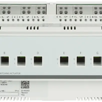 Attuatore-commutatore AMD Siemens KNX 8 volte 230VAC 6AX carico C 