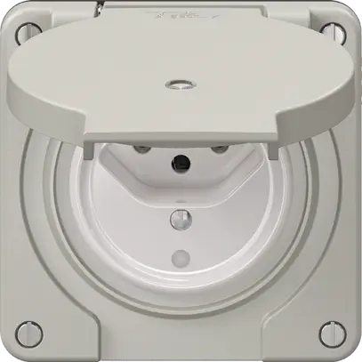 Steckdose NEVO N.CO, 1×T13, IP21, m.LED, lichtgrau 