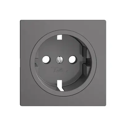 Frontset Feller EDIZIOdue für Schuko-Steckdose 60×60mm dunkelgrau 