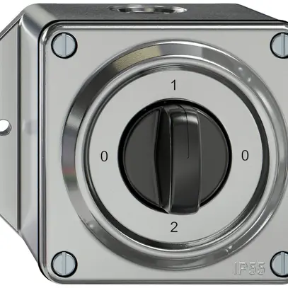 Interrupteur rotatif AP ELEMENT SNAPFIX® 2/1L 16A 400V 0-1-0-2 alu 